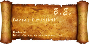 Berzay Euridiké névjegykártya